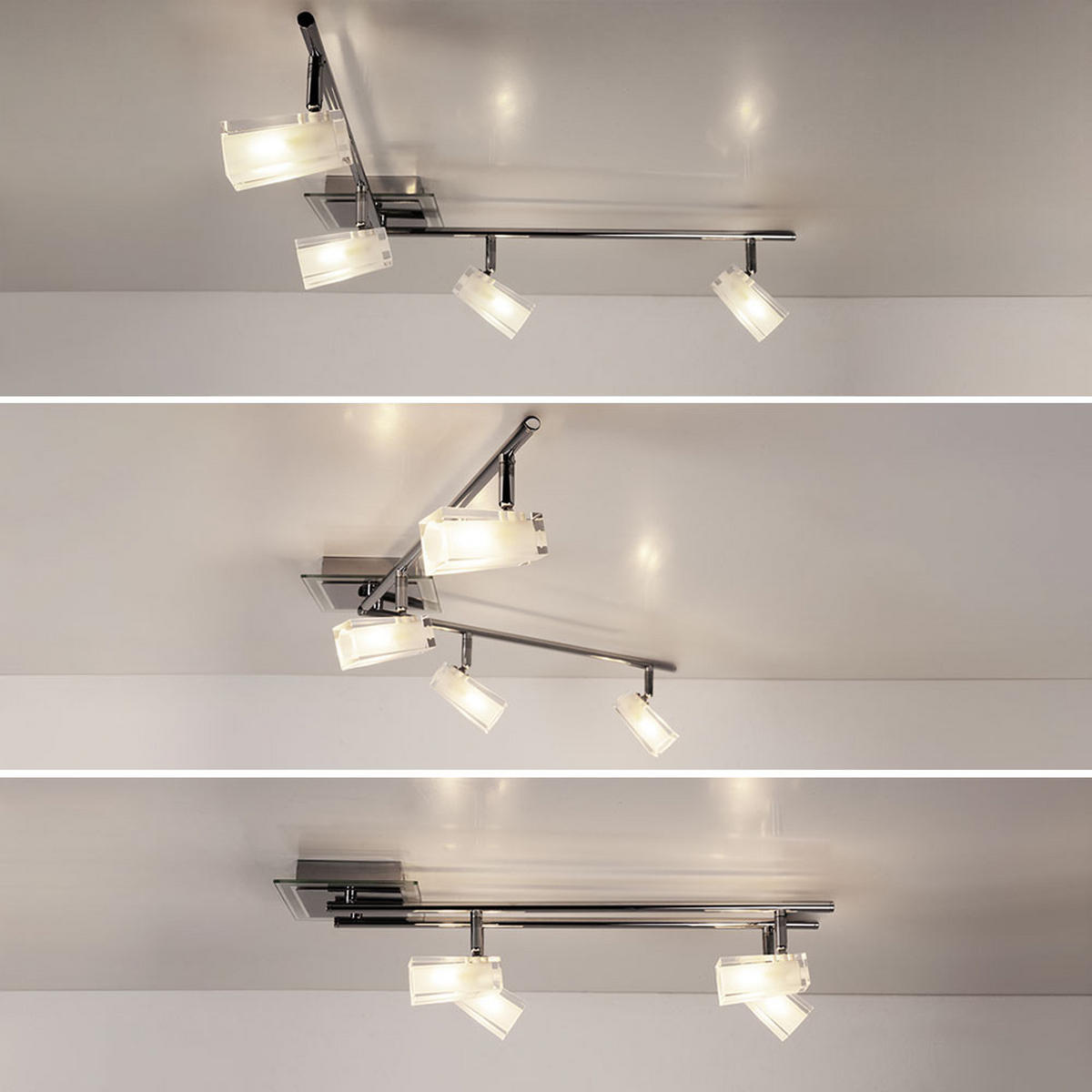 LED DECKENLEUCHTE Frost Silber Metall Glas - Silberfarben, Glas (110/15/18cm)