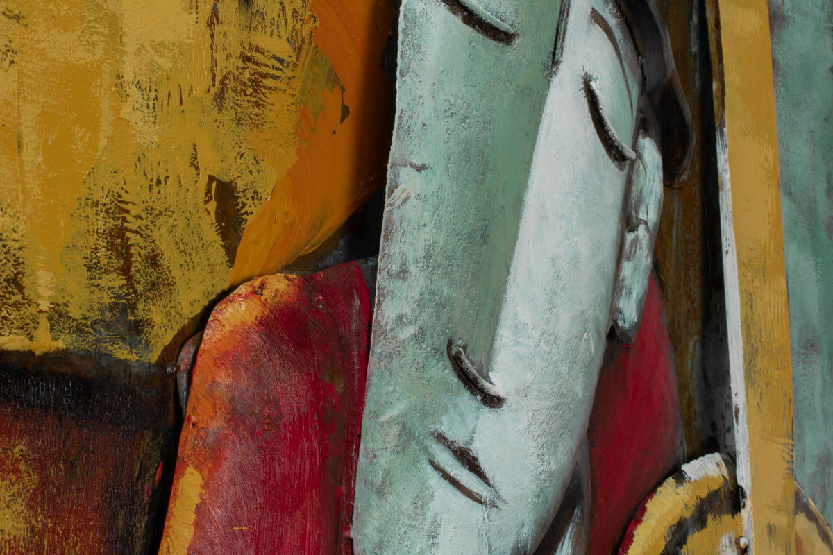 METALLBILD Bunt 60/90 cm - Multicolor, Metall (4.2/90cm) - KUNSTLOFT