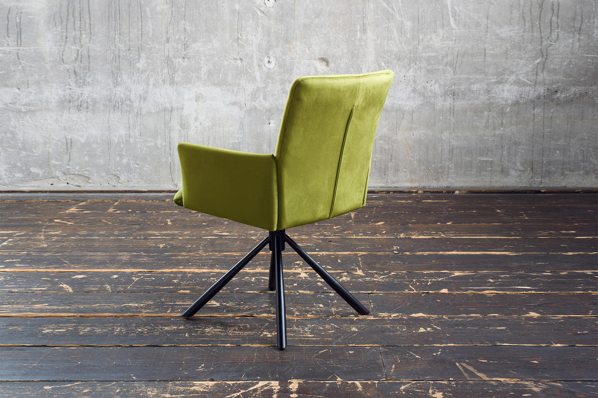 ESSZIMMERSTUHL KYRA Grün Velvet - Schwarz/Grün, Kunststoff/Textil (64/88/61cm) - KAWOLA