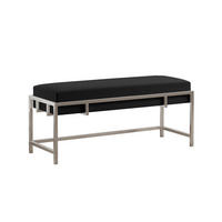 POLSTERBANK LAMO 100 Schwarz, Chromgestell - Chromfarben/Schwarz, Textil/Metall (100/45/35cm) - Bettso