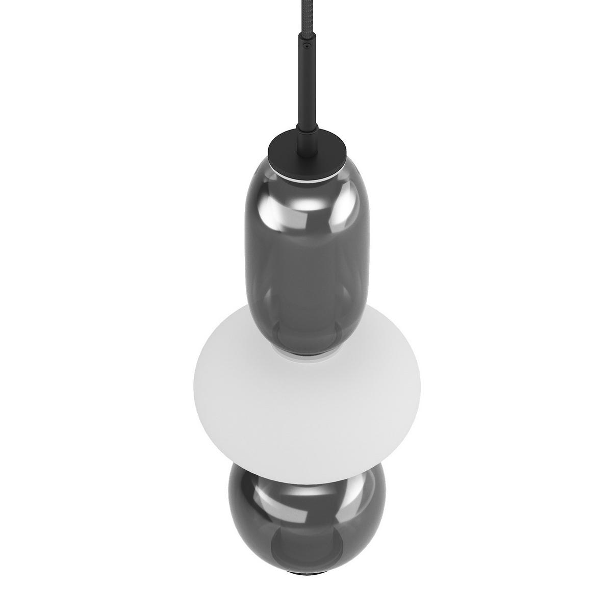 PENDELLEUCHTE - Glas / Eisen - 1-flammig - Schwarz/Weiß, Glas/Metall (17/17/150cm) - home24