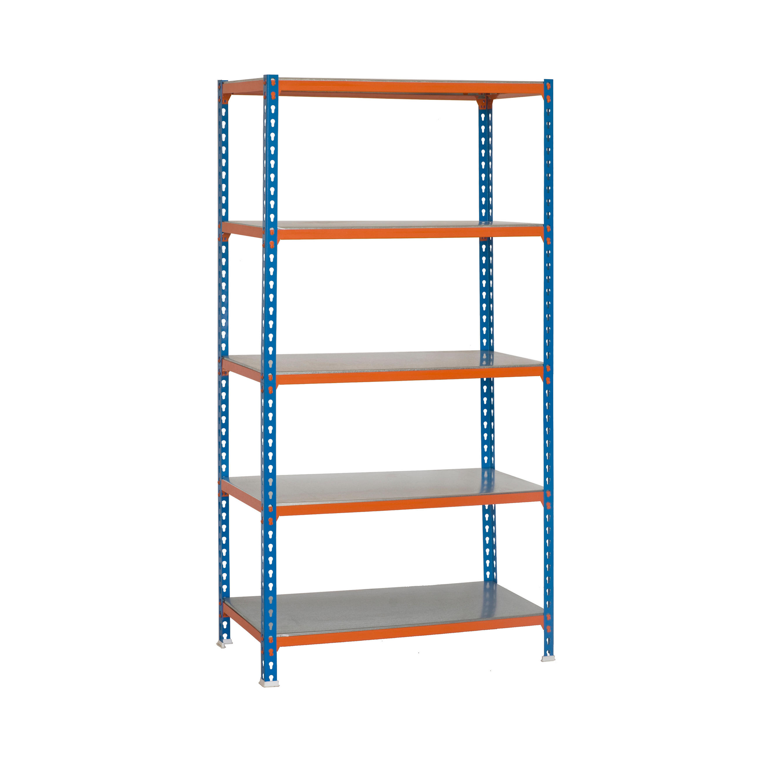 SCHWERLASTREGAL Big Metal Shark HxBxT 200 x 110 x 30 cm Fachlast 200 kg Blau-Orange - Gelb, Metall (110/200/30cm) - PROREGAL
