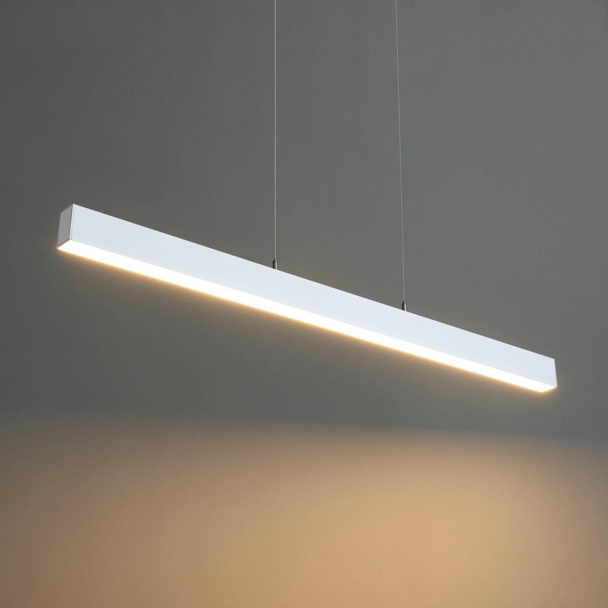 HÄNGELEUCHTE Kenzo, Weiß, 120cm - Weiß, Metall (120/6/6.5cm) - KOSILUM