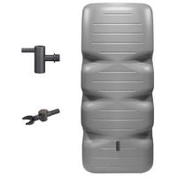 REGENTONNE Komplett-Set 1000 L, betongrau inkl. Kunststoff-Auslaufhahn und Fallrohranschluss - Grau, Kunststoff (80/184/80cm) - GARANTIA
