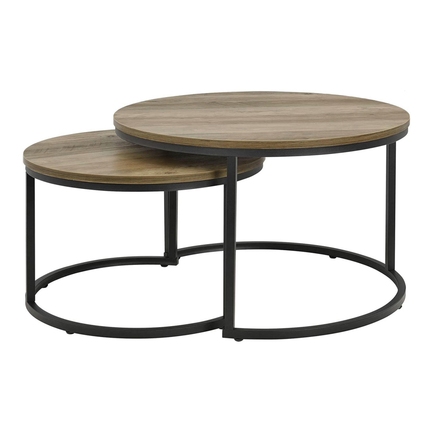 COUCHTISCH Christchurch im 2er Set - Braun (74/74/47cm) - [en.casa]