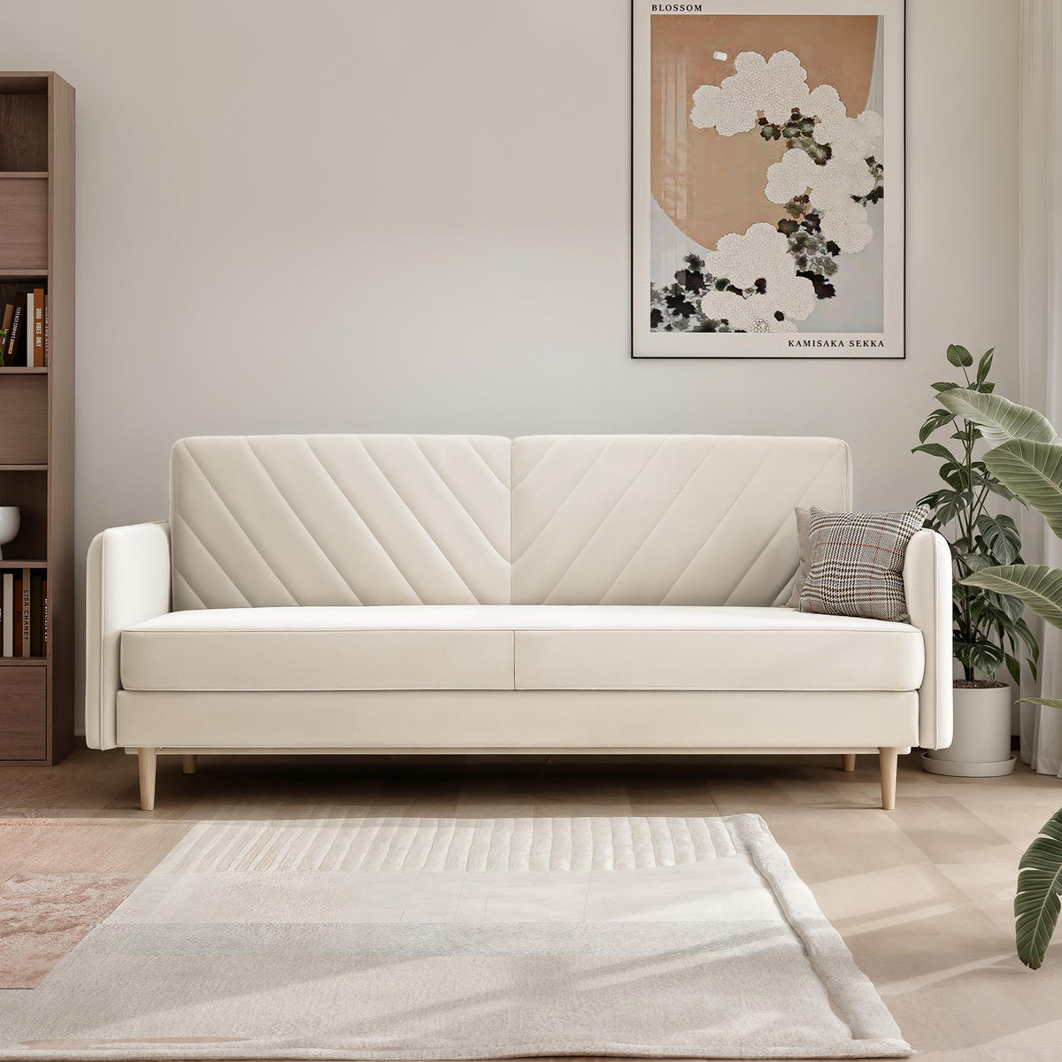 SCHLAFSOFA COLETTE mit Bettkasten Creme - Creme, Holzwerkstoff/Kunststoff (200/85/90cm) - Idohome