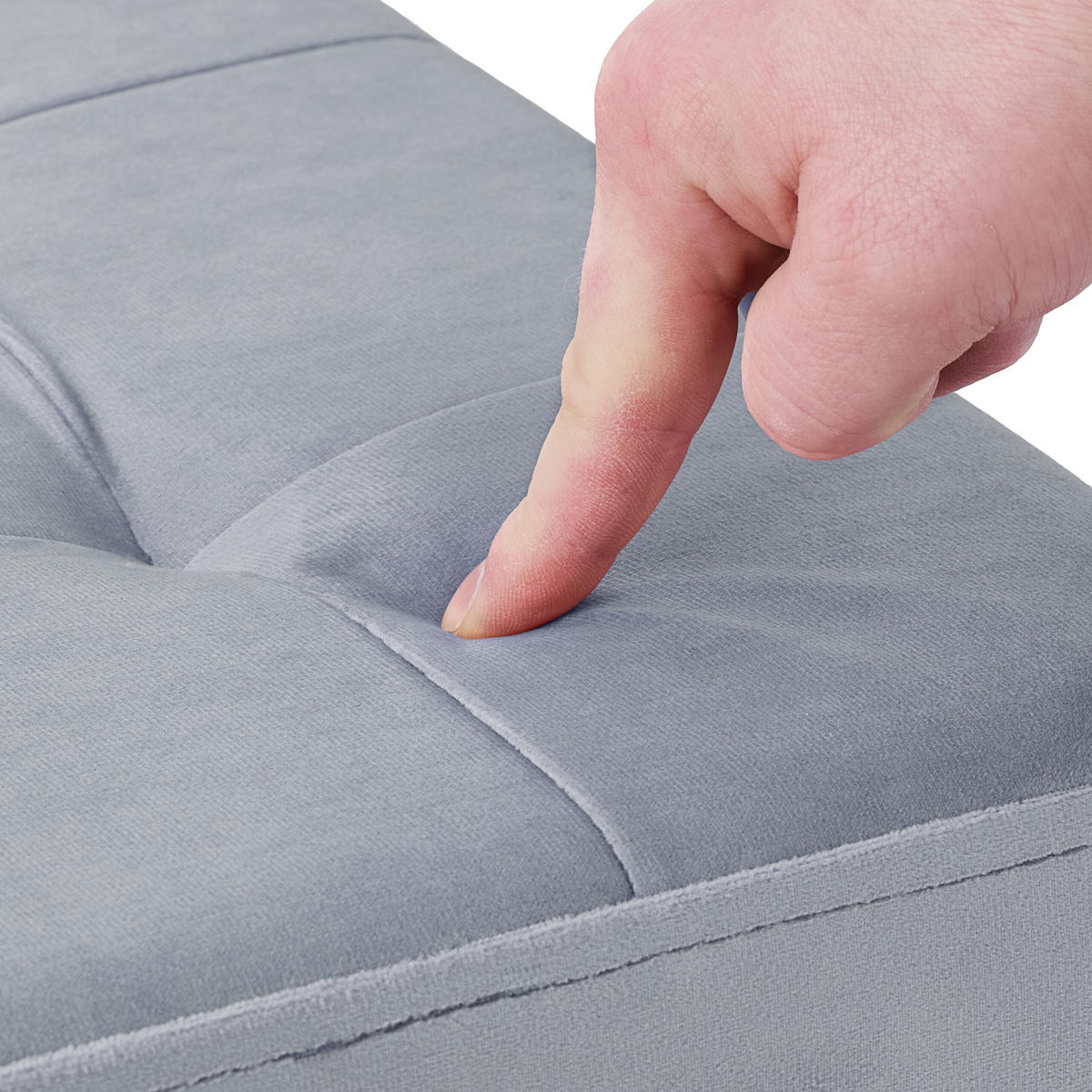 HOCKER - Grau, Holzwerkstoff/Textil (38/38/38cm) - Relaxdays