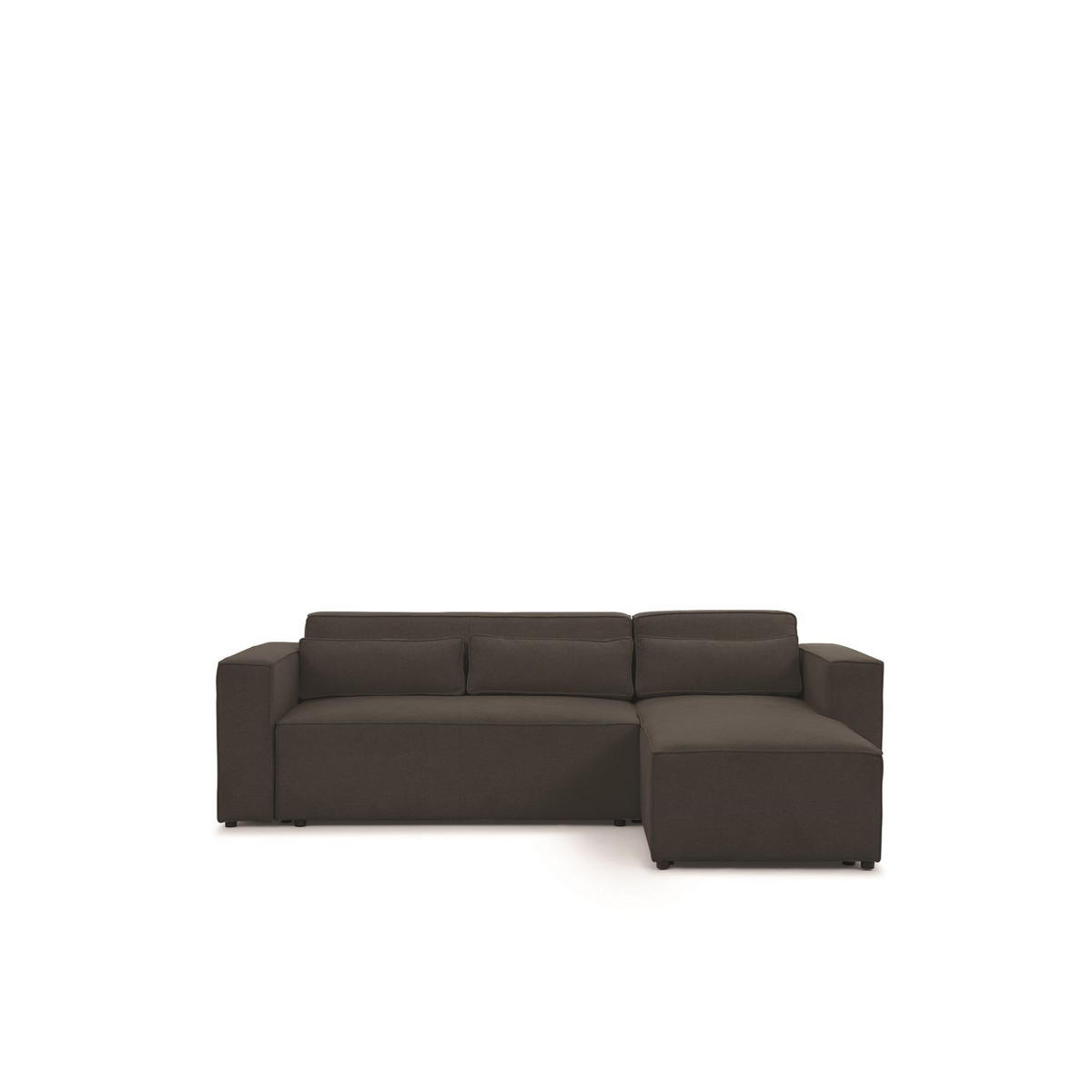 ECKSOFA Schlafsofa Waldo In Stoff Poso - Schwarz, Holzwerkstoff/Textil (260/173cm) - Fun Möbel