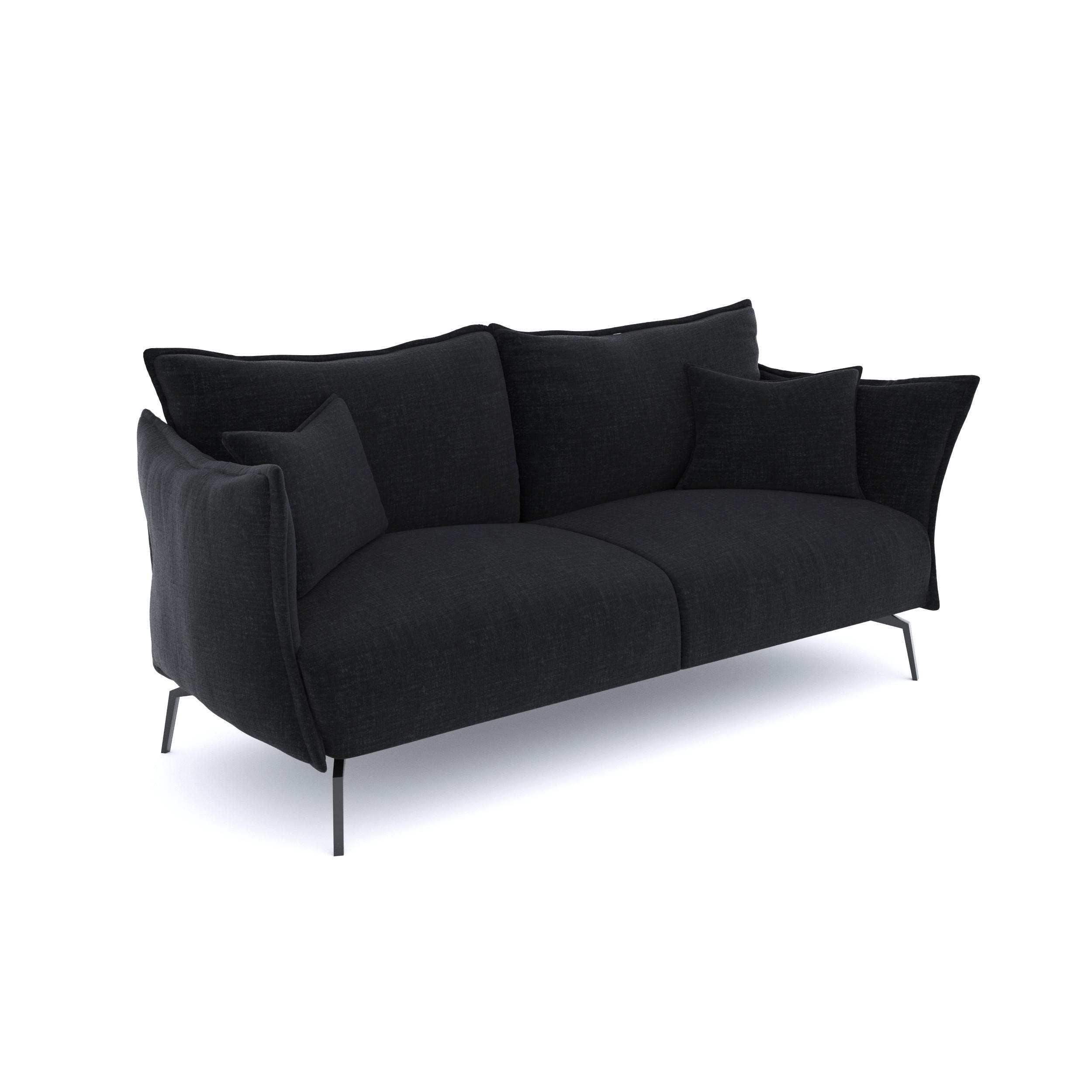 SOFA 3-SITZER Texturierter Samt Anthrazit 180cm - Dunkelgrau/Anthrazit, Textil (180/90/105cm) - Sia Home