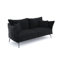 SCHLAFSOFA GERADE Texturierter Samt Anthrazit 180cm - Dunkelgrau/Anthrazit, Textil (180/90/105cm) - Sia Home