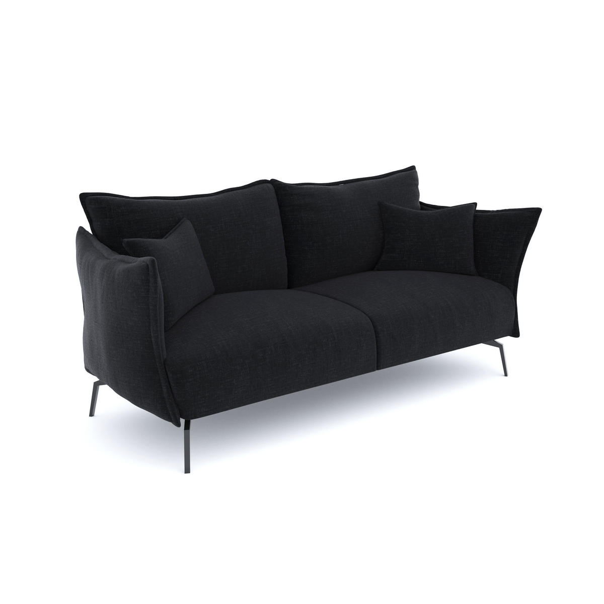 SCHLAFSOFA GERADE Texturierter Samt Anthrazit 180cm - Dunkelgrau/Anthrazit, Textil (180/90/105cm) - Sia Home