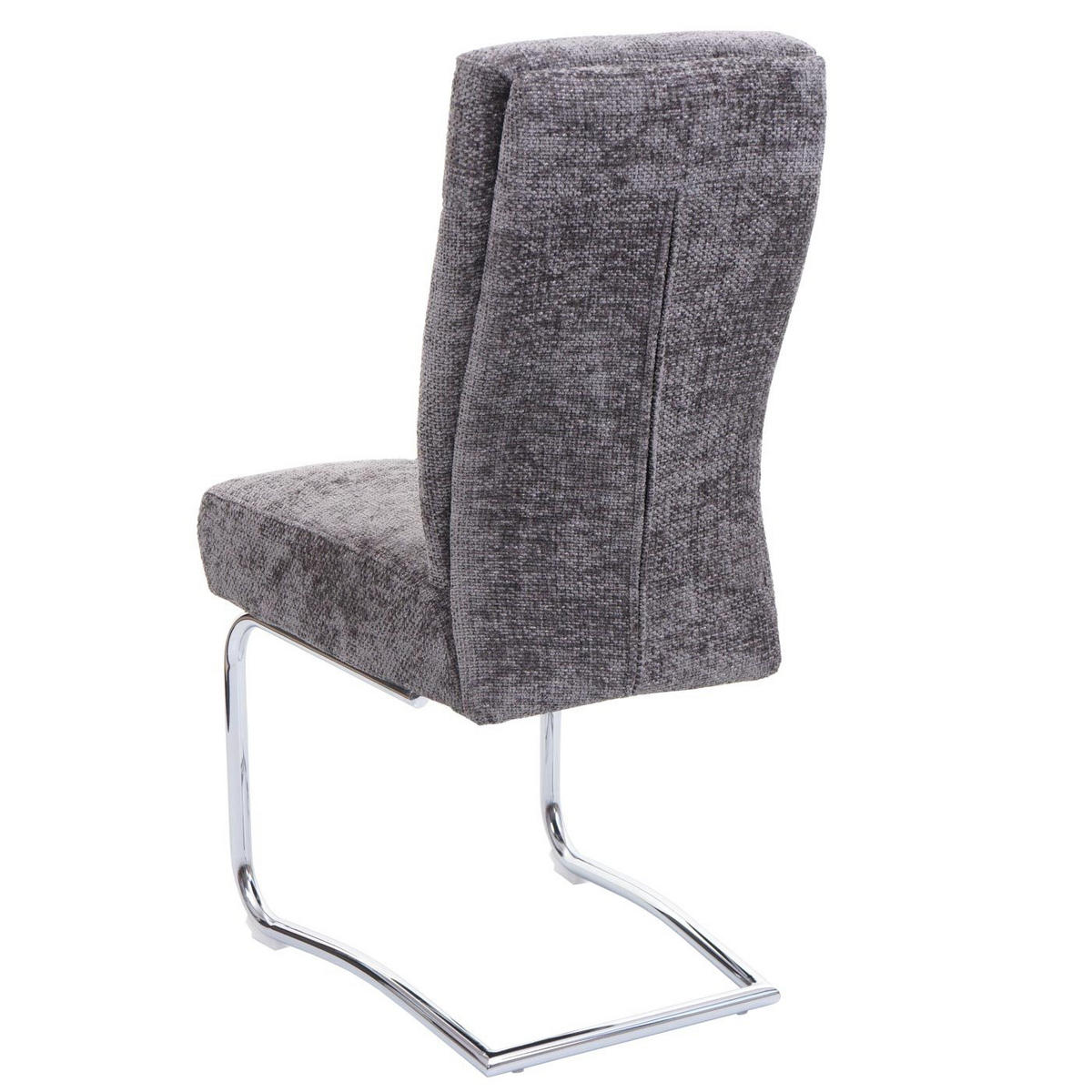 ESSZIMMERSTUHL 6er-Set gepolstert 105x46x60cm Sitzhöhe 53cm Metall Stoff/Textil Chenille Dunkelgrau - Dunkelgrau, Textil (46/105/60cm) - CHEFGASTRO