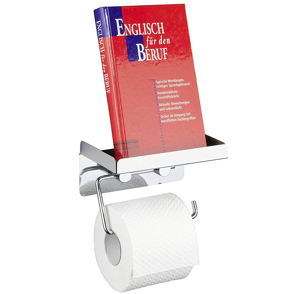 TOILETTENPAPIERHALTER mit Ablage für Taschentücher - 2 in 1 - Silberfarben, Metall (16/12.5/11.5cm) - Wenko
