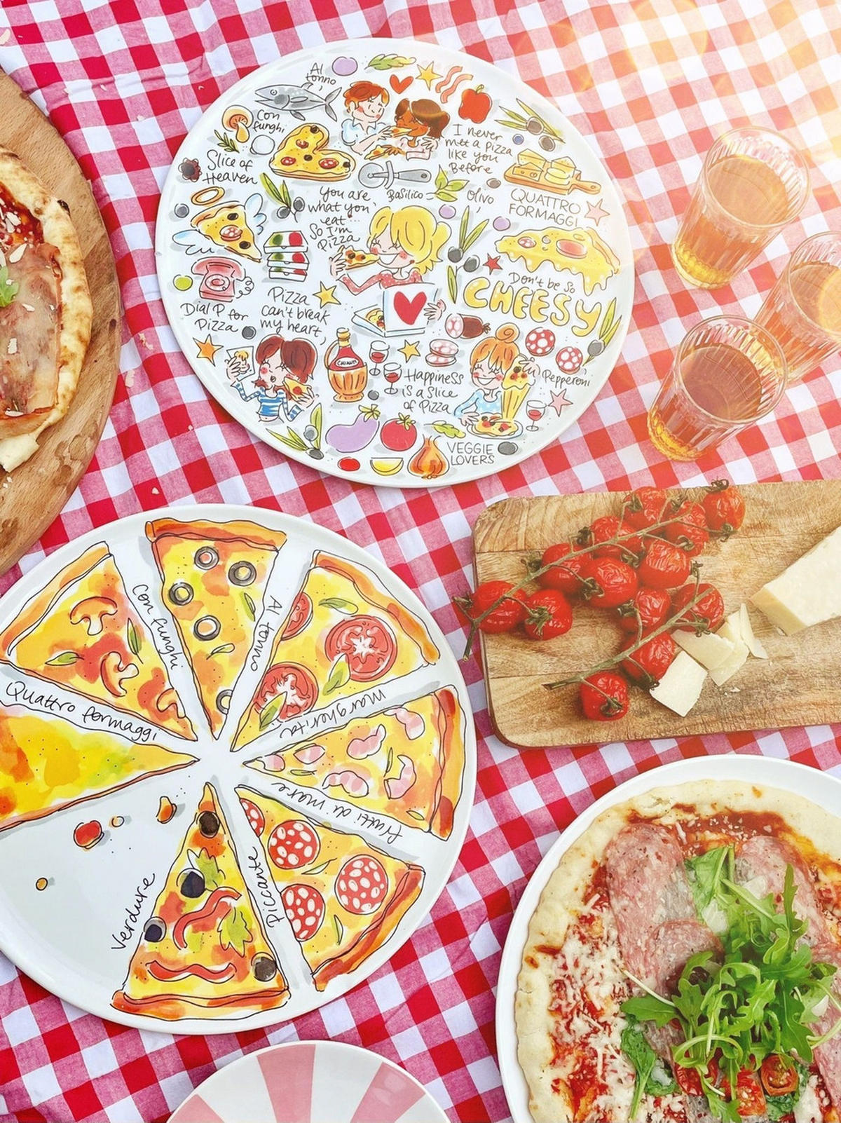 TELLER Pizza Sharing Slices in Bunt - 31cm - Multicolor, Keramik (31/31/2cm) - Blond Amsterdam
