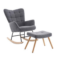 HOUPACÍ křeslo 91x61x88 cm šedá z imitace ovčí kožešiny s nezávislou opěrkou nohou, s vysokým opěradlem und s tlustým polstrováním - šedá, textil (68/91/88cm) - Modfu