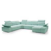 ECKSOFA KORFU Grün 365x296x100 cm - Grün, Textil (365/296cm) - FURNLUX