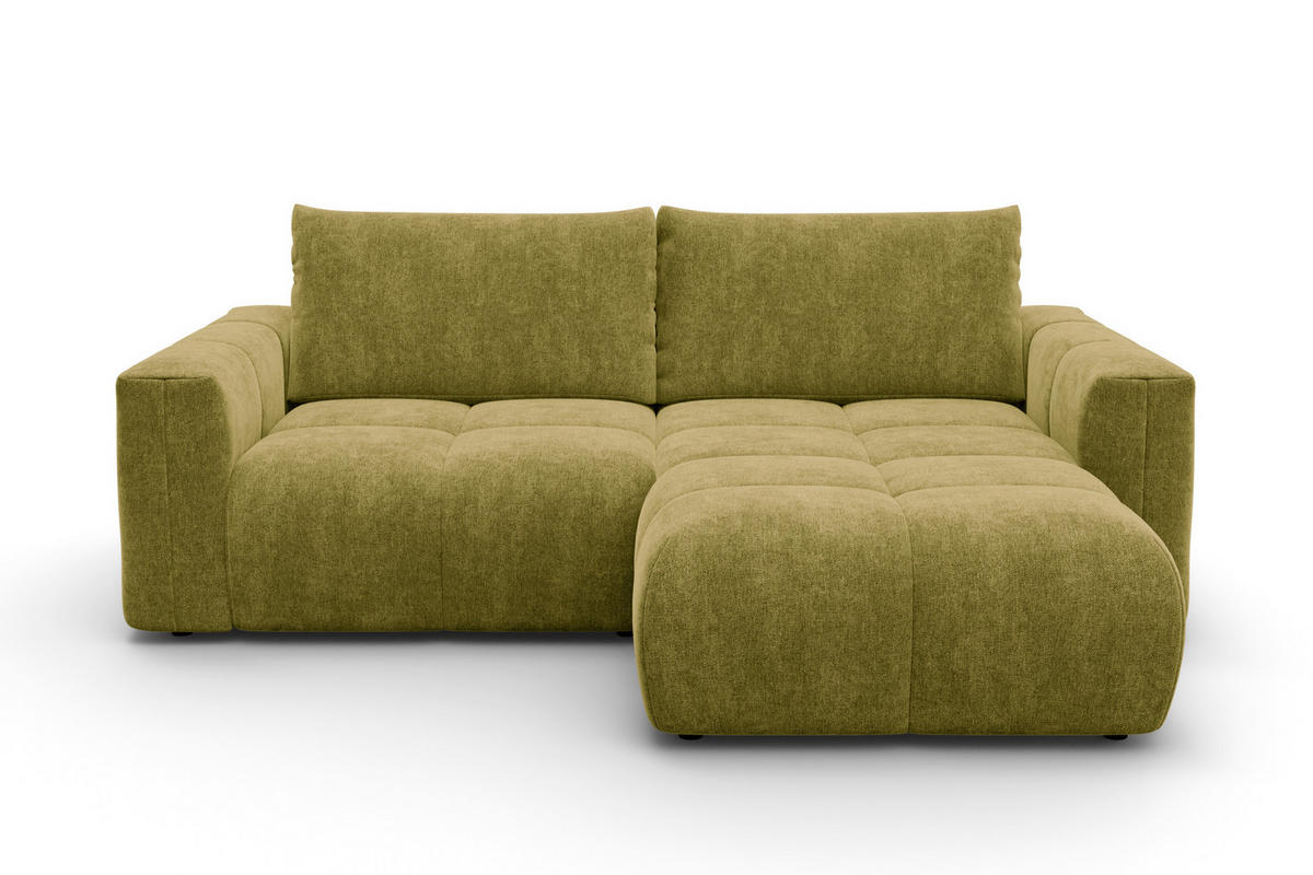 ECKSOFA VERONA 3-Sitzer rechts, Khaki - Schwarz/Grün, Holz/Textil (224/173cm) - Courtois Laville