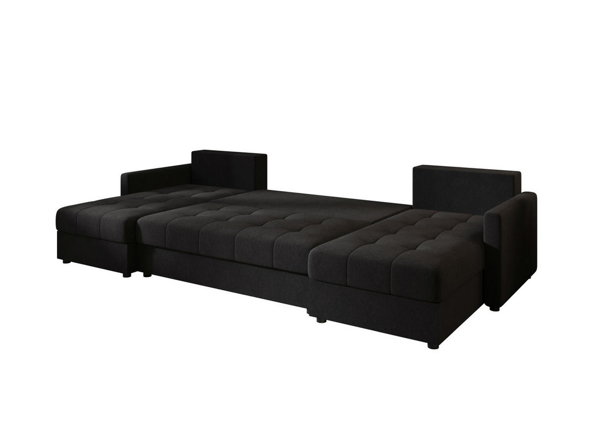 ECKSOFA MOS U BIS Cosmic 100 mit Schlaffunktion - Schwarz, Textil (285/85/140cm) - Bedante