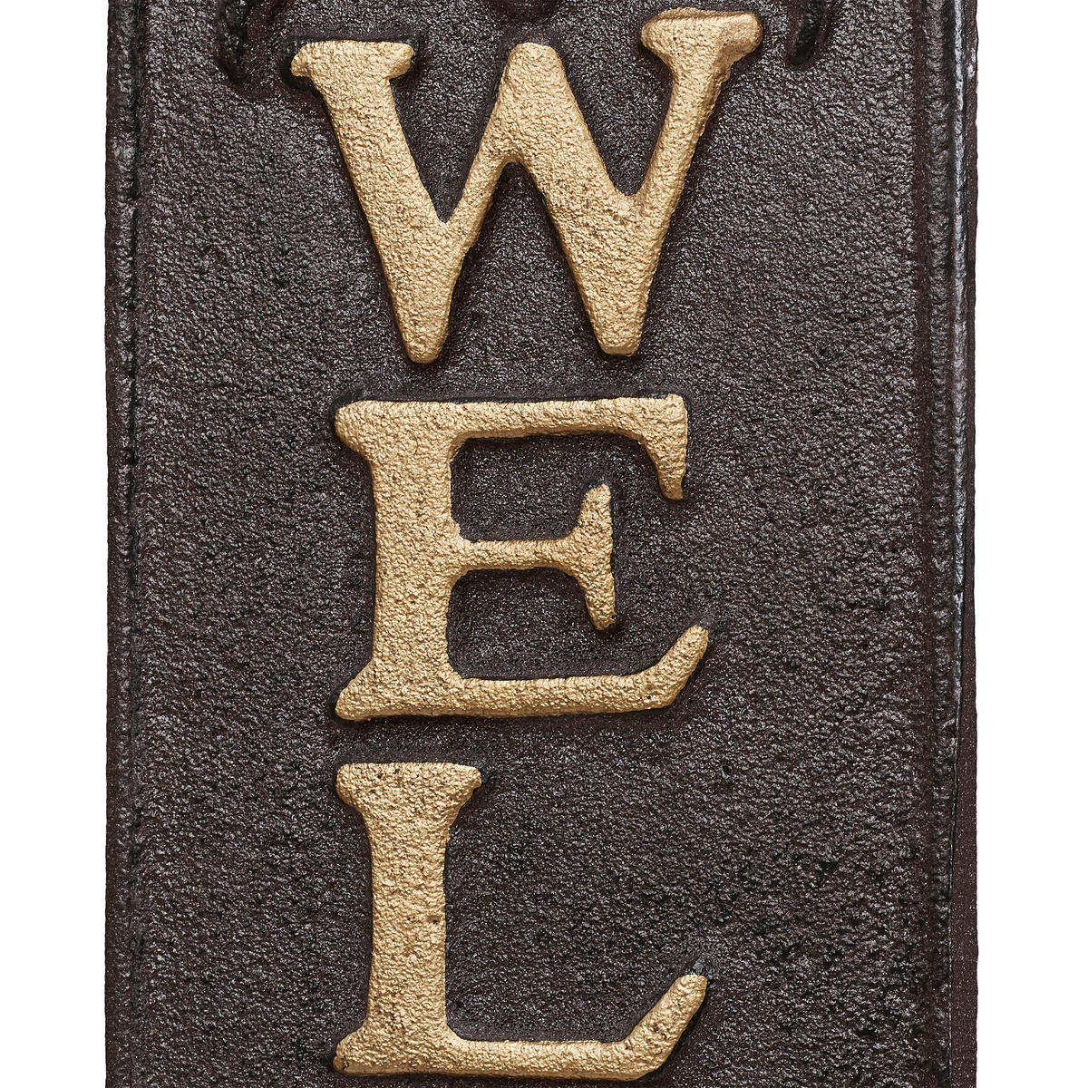 WELCOME Schild - Dunkelbraun, Metall (18/39.5/2cm) - Relaxdays