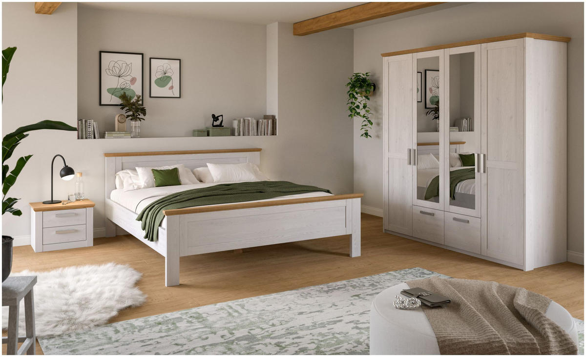 BETTANLAGE Verona Sibiu Lärche Nachbildung 3-tlg. - Lärchefarben, Holzwerkstoff - Xonox