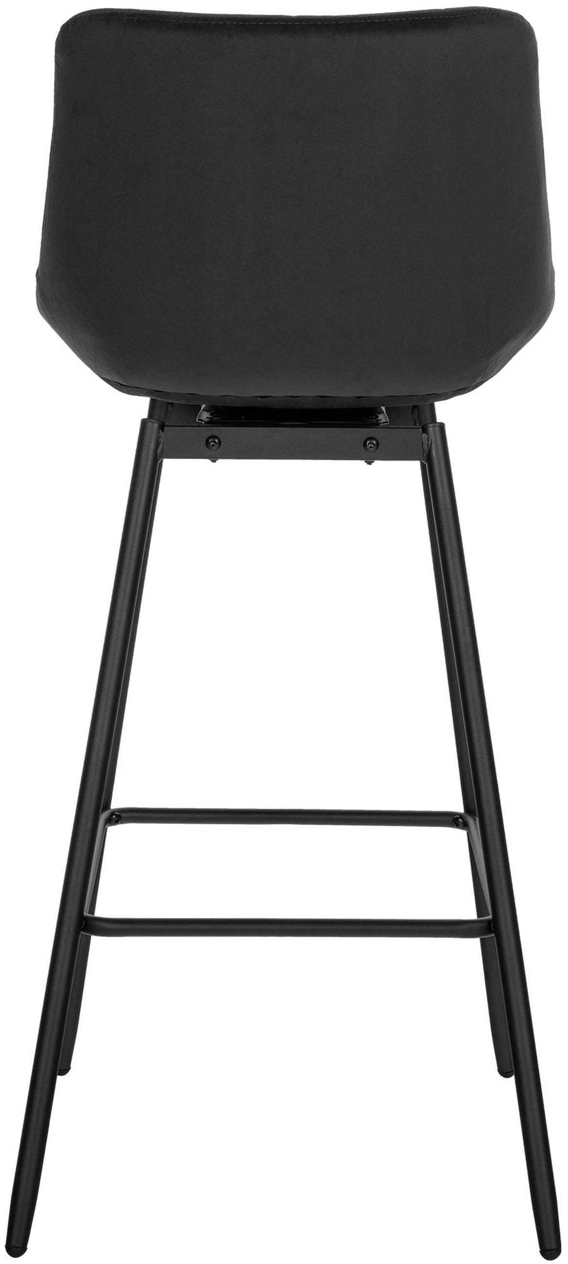 BARHOCKER Samt schwarz - Schwarz, Textil/Metall (49/105/56cm) - CLP