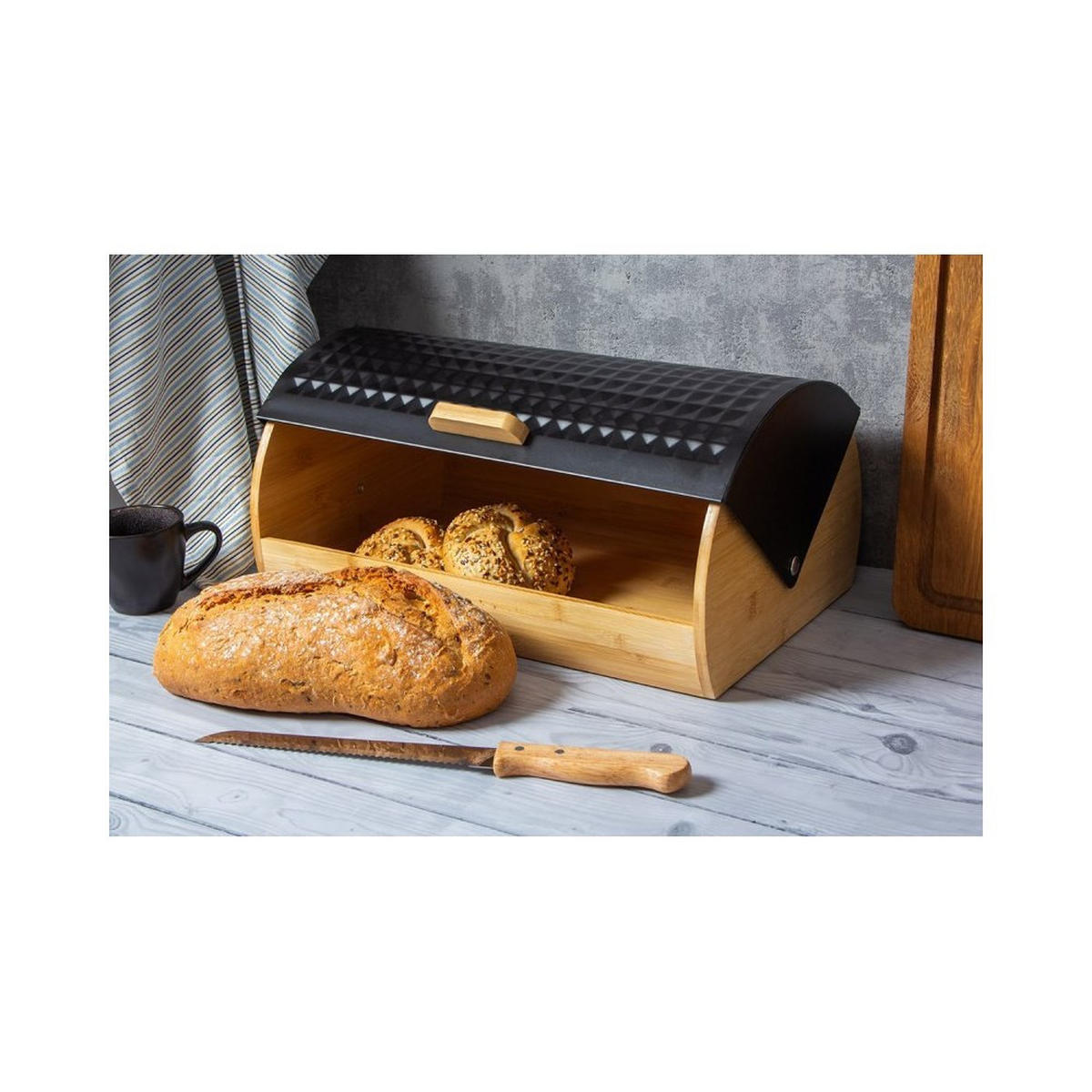 BROTKASTEN Schwarz 39/30/18.5 cm 2773 - Schwarz, Metall (30/18.5/39cm) - Brunbeste