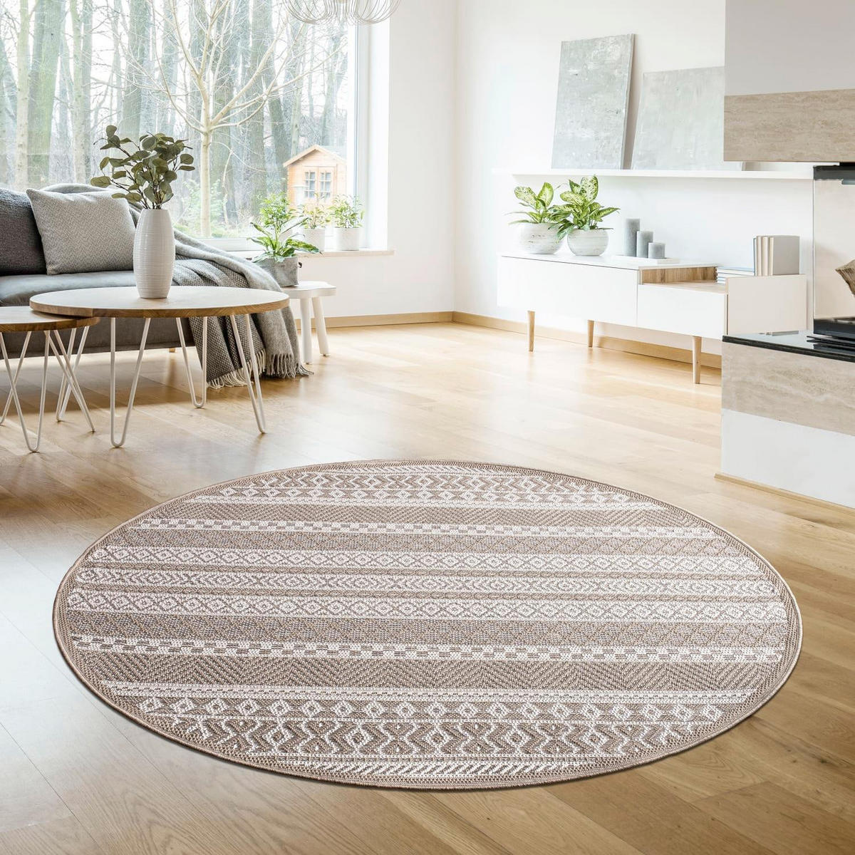 OUTDOORTEPPICH 80/80 cm Vermont 183 - Beige, Kunststoff (80/80cm) - Paco Home