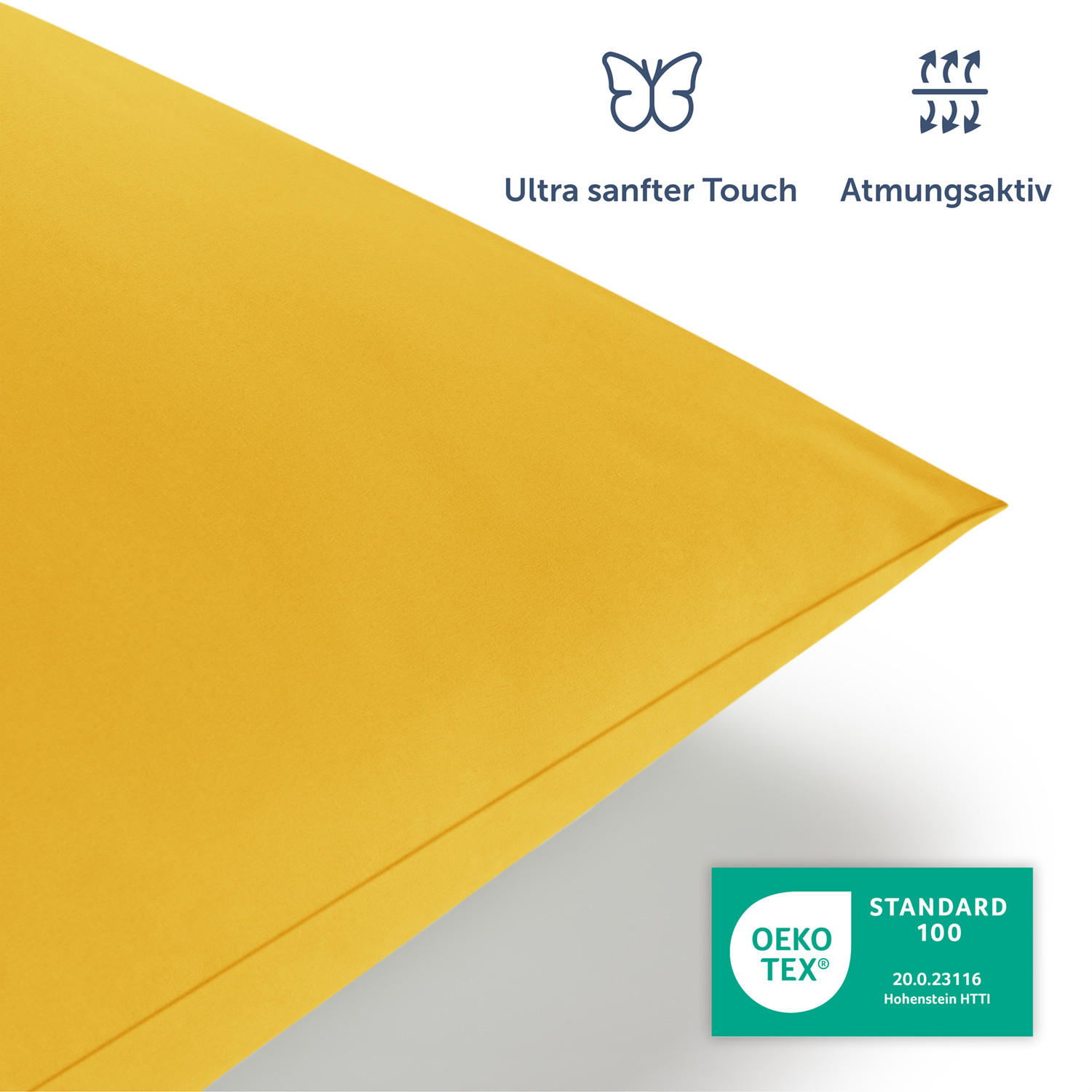 BETTWÄSCHE 2-teilig, 140/200 cm & 80/80 cm, Gelb - Gelb, Textil (140/200cm) - Blumtal