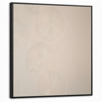 LEINWAND Bilder mit Rahmen - Japandi - Beige - Modern - 90x90 - Ecru, Textil (90/90cm) - MuchoWow