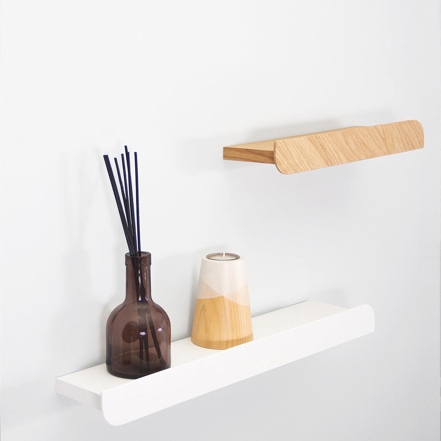 WANDREGAL Cielo mittel - Weiß, Holz (55/5/11cm) - Woodendot