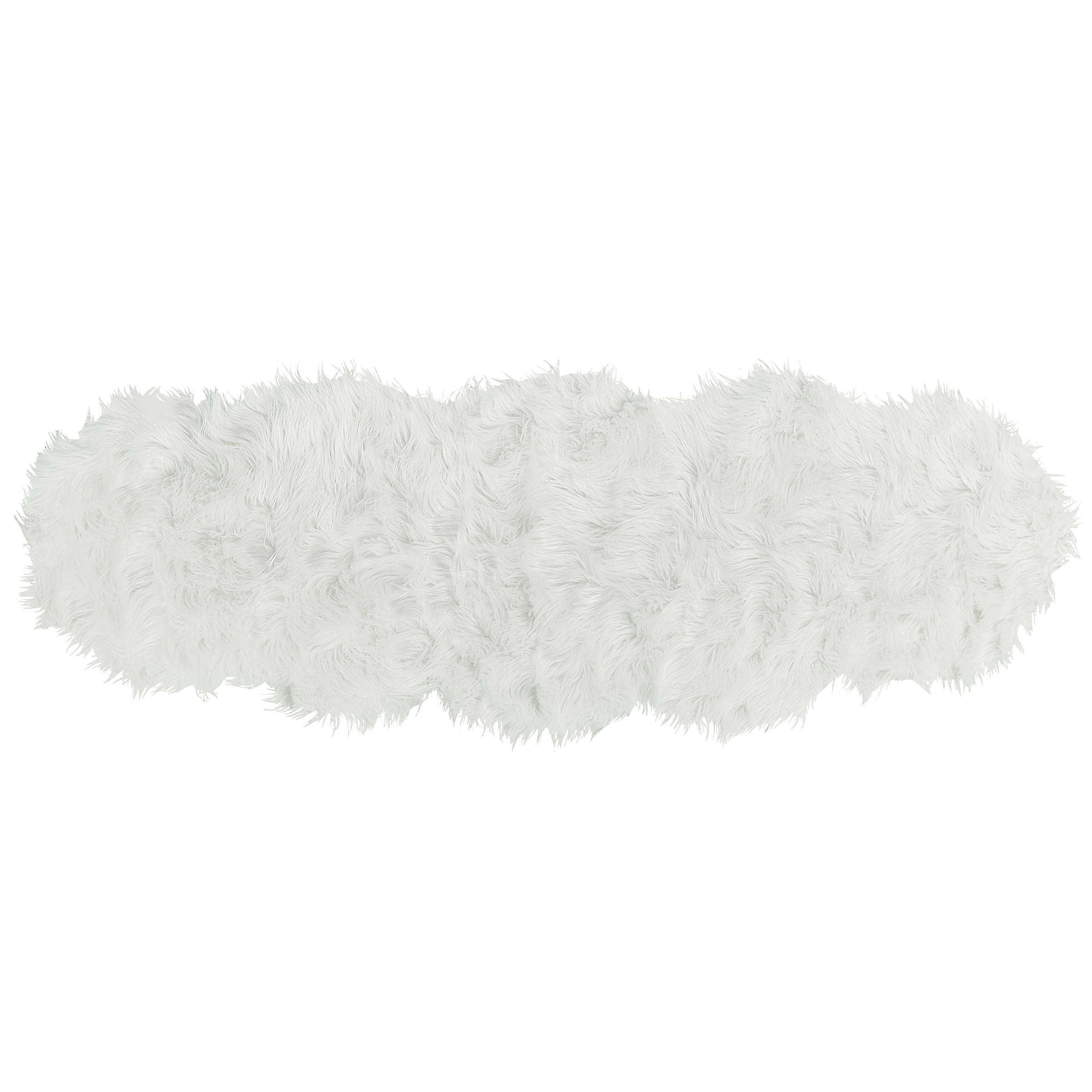 KUNSTSCHAFFELL-TEPPICH Mamungari 180/60 cm - Weiß, Kunststoff (60/180cm) - Beliani