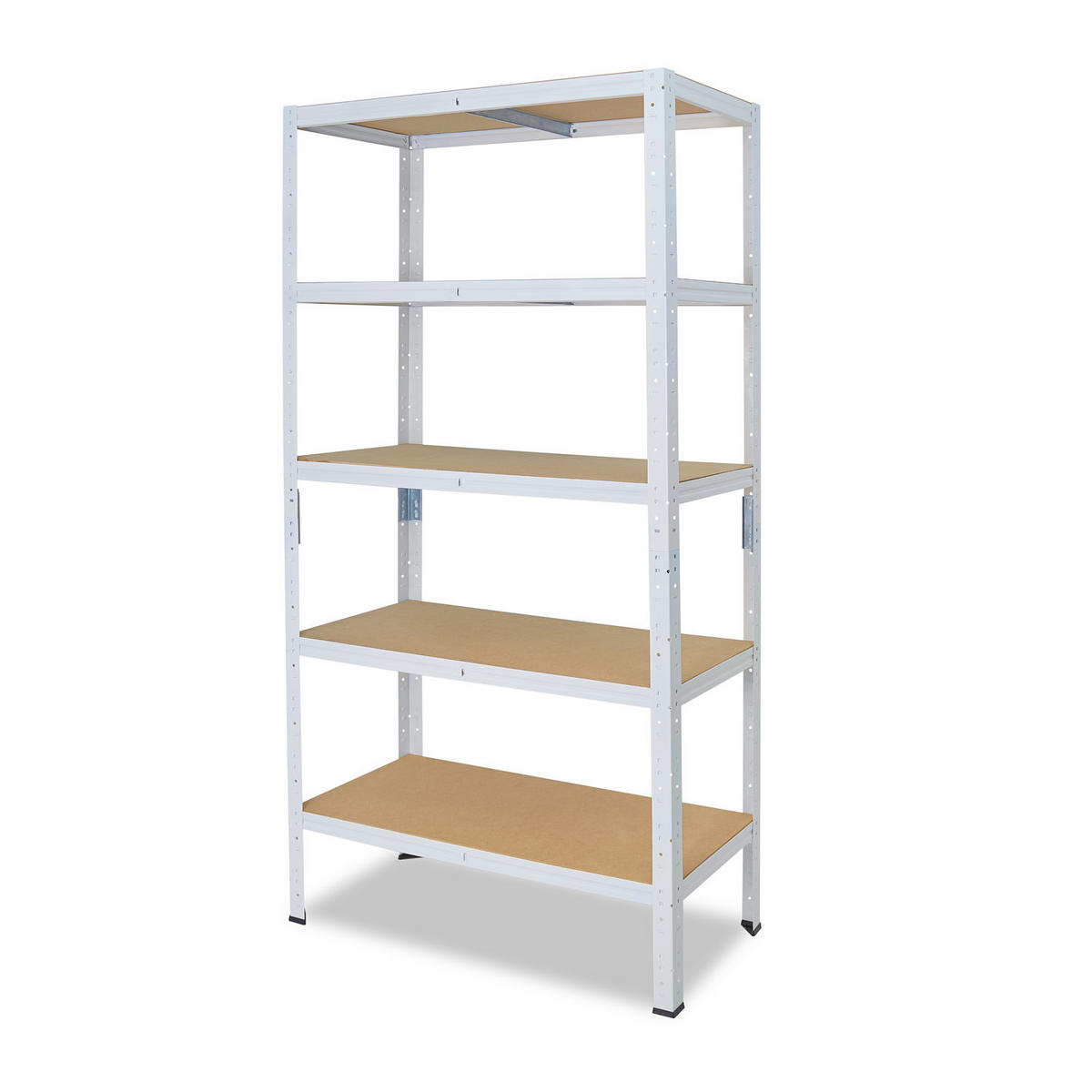 SCHWERLASTREGAL HOME 180x50x30 cm in weiß mit 5 Böden und 175 kg Traglast pro Boden - Creme, Metall (50/180/30cm) - shelfplaza