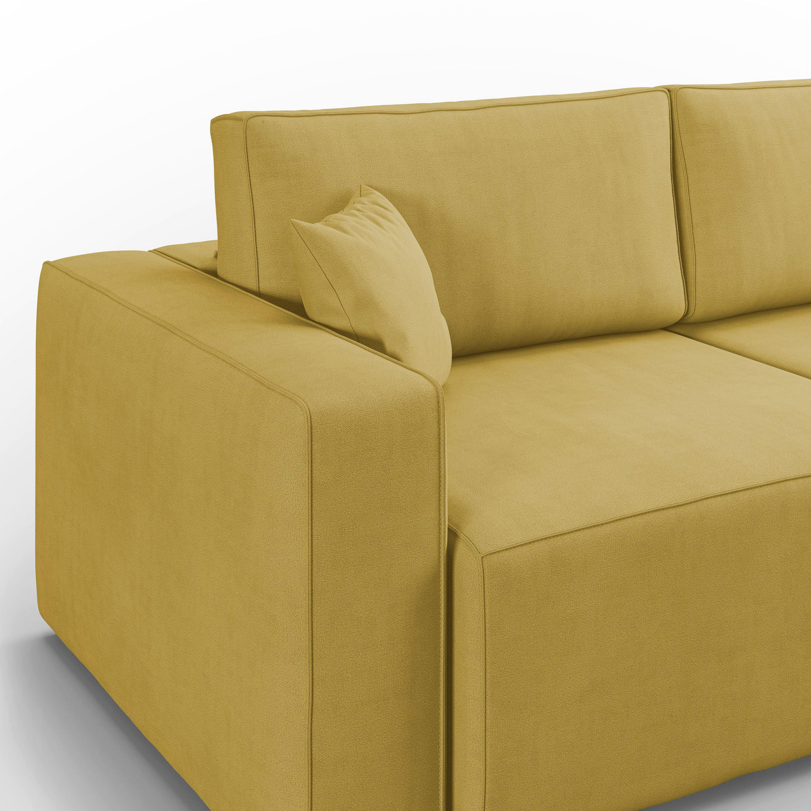 Thumbnail - Divani.store Linearsofa, Gelb, Textil, 215x86x99 cm, Wohnzimmer, Sofas & Couches, Sofas