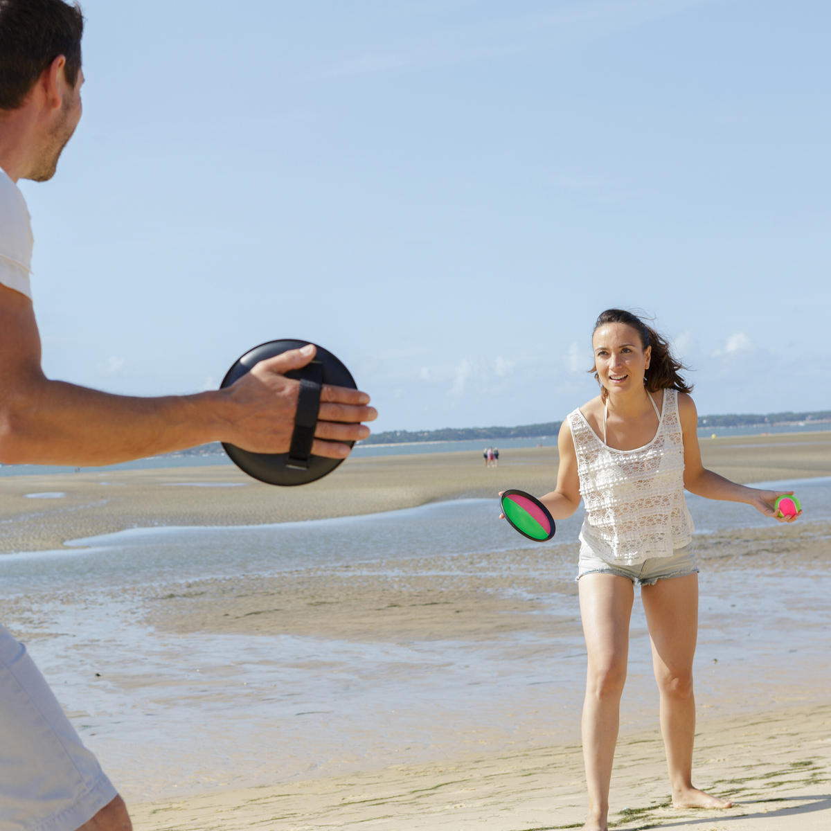 KLETTBALLSPIEL-SET - Multicolor, Kunststoff (20.5/20.5cm) - Relaxdays