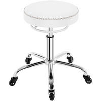 BÜROHOCKER 360° drehbar, rund, Kunstleder, Weiß - Weiß, Kunststoff/Textil (49/46/49cm) - Woltu