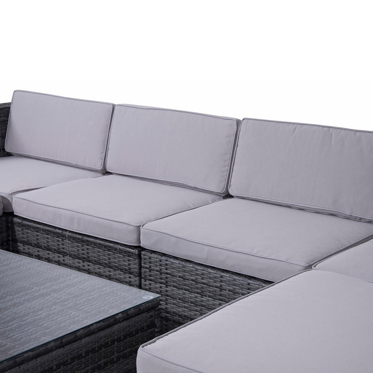 GARTENLOUNGE LUGANO XL Grau - Grau, Kunststoff - SVITA