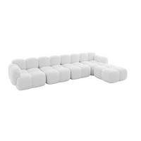 ECKSOFA modulares Sofa Rechts Miko-L3 390x205x75 Weiß Bouclé - Schwarz/Weiß, Holzwerkstoff/Kunststoff (390/205cm) - ALTDECOR