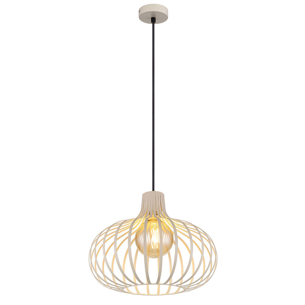 PENDELLEUCHTE MATEO Metall beige - Beige, Metall (40/40/150cm) - Globo Lighting