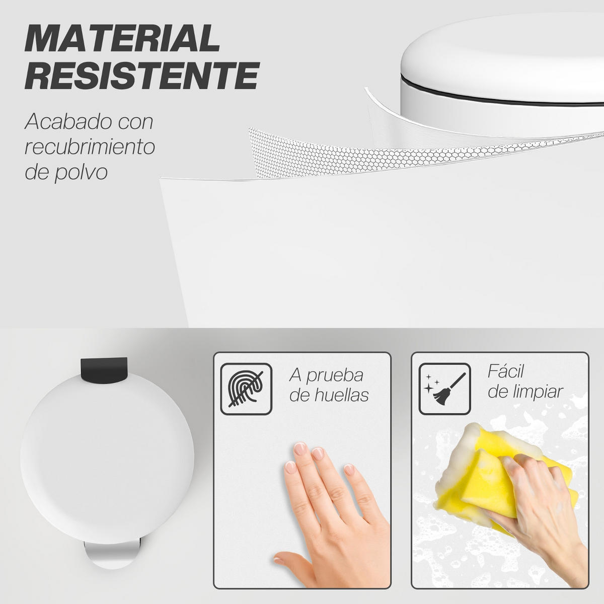 MÜLLEIMER 30 LITER Creme 36/30/63,5 cm Treteimer mit Absenkautomatik - Creme, Metall (30/63.5/36cm) - Rolipo