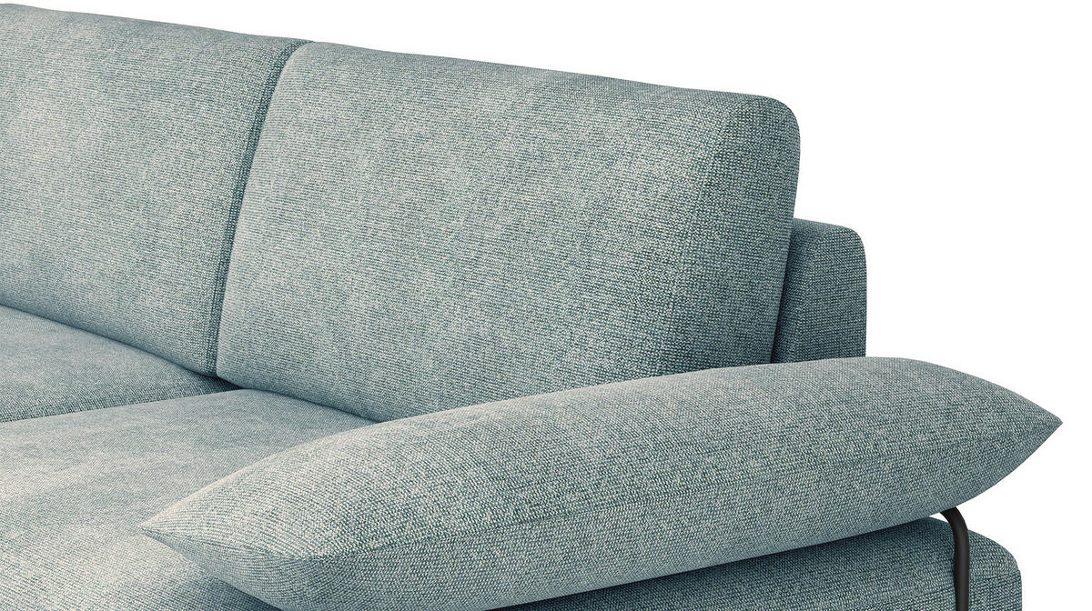 SOFA LORI 3-Sitzer, mintgrün - Schwarz/Mintgrün, Holzwerkstoff/Textil (245/87/96cm) - Courtois Laville