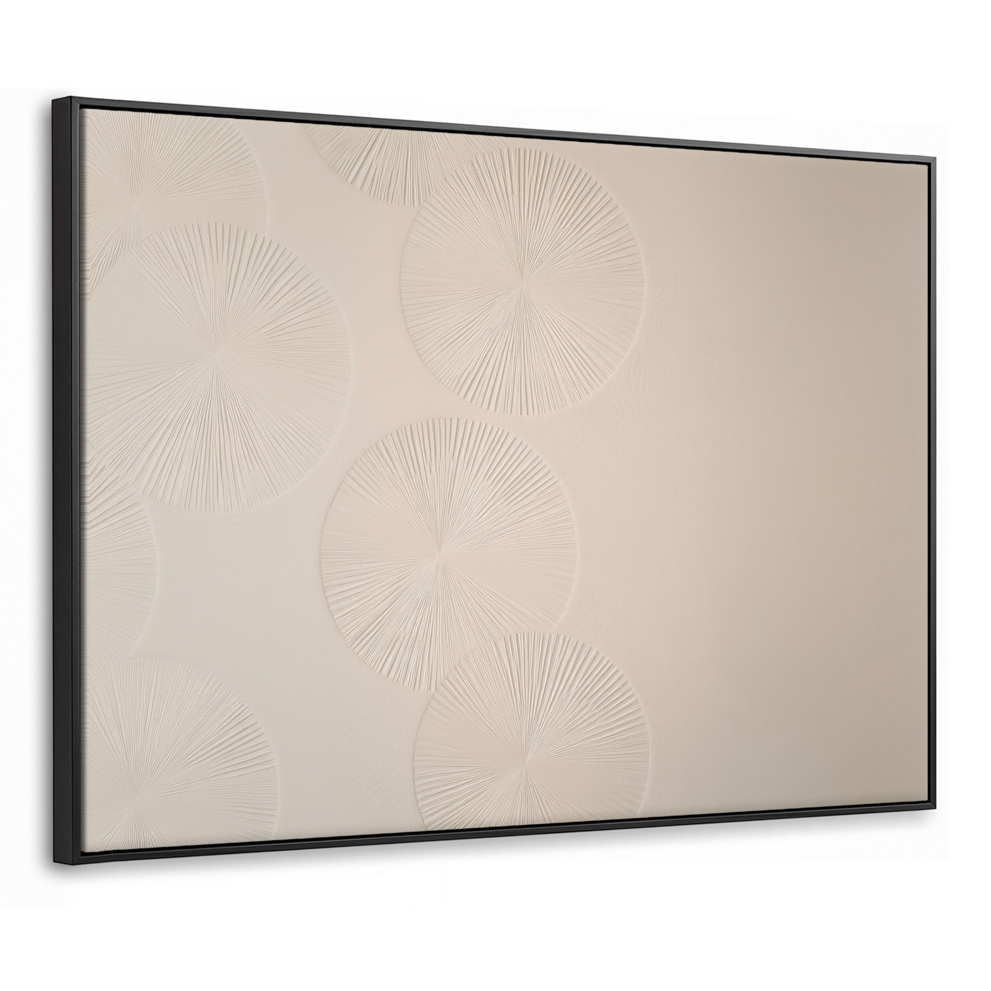 LEINWAND Bilder mit Rahmen - Japandi - Beige - Modern - 100x70 - Ecru, Textil (100/70cm) - MuchoWow