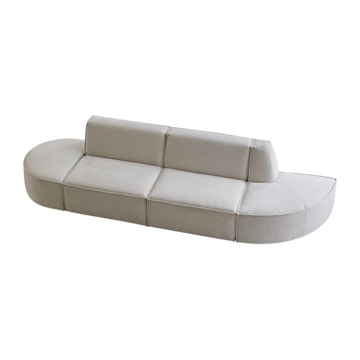 SOFA Dario Beige aus Stoff - Beige, Textil (340/75/93cm) - Tikamoon