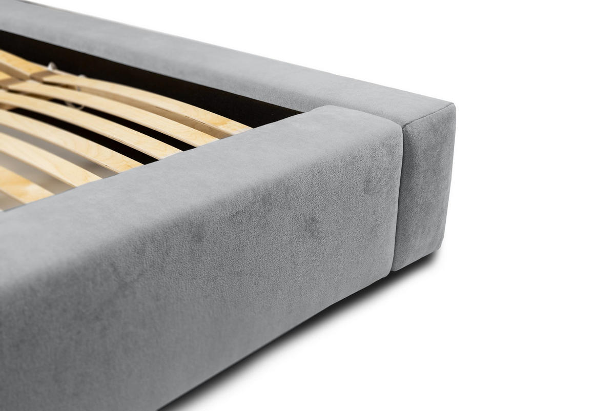 POLSTERBETT schenilen Struktur Paulon 180x200 cm, Grau - Grau, Textil (180/200cm) - Fedve