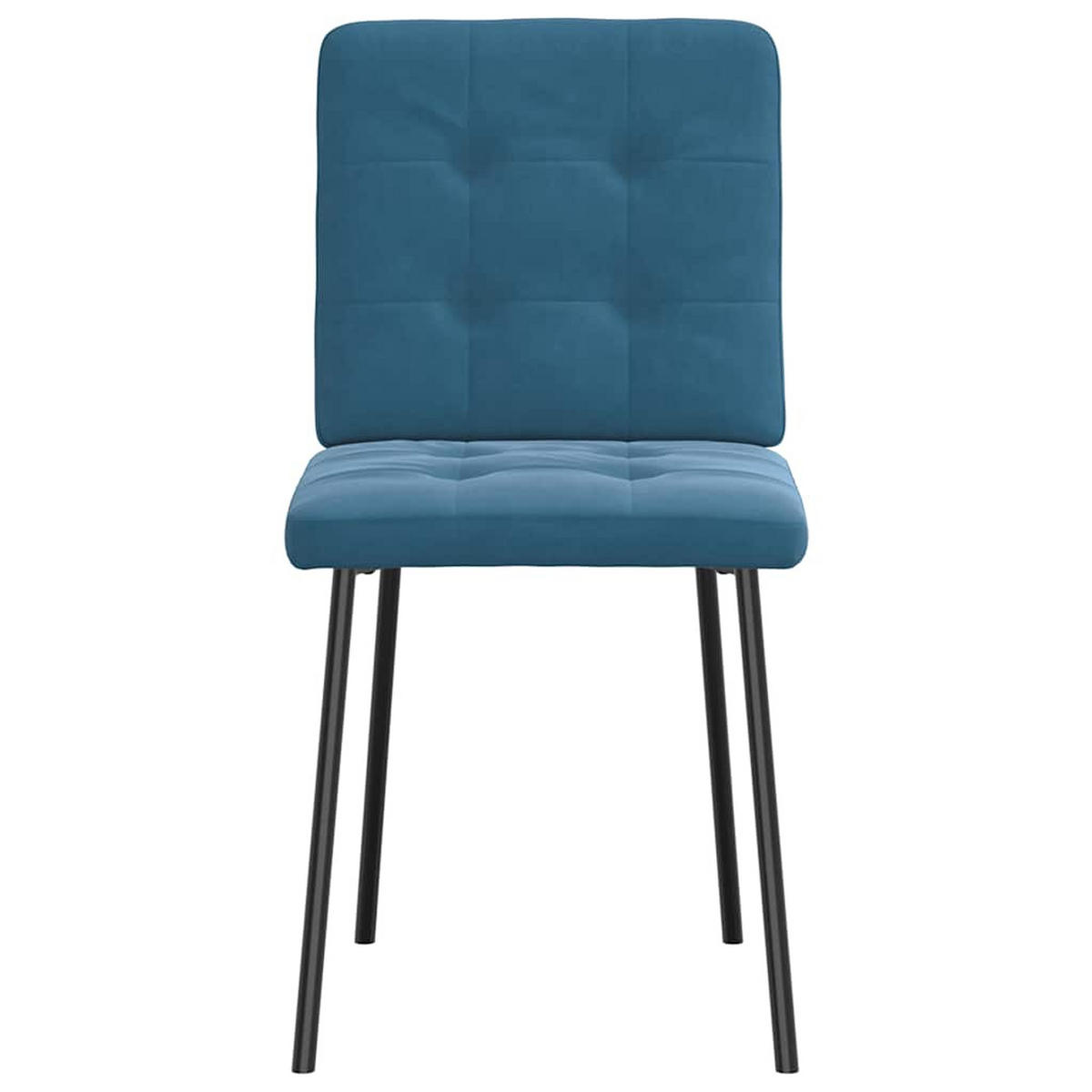 ESSZIMMERSTÜHLE 2 Stk. Blau Samt 45*54*83cm - Blau, Metall (45/83/54cm) - ZMH
