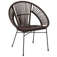 RATTAN SZÉK Rattan Barna Sarita - barna, természetes anyagok/fém (70/80/48cm) - Beliani
