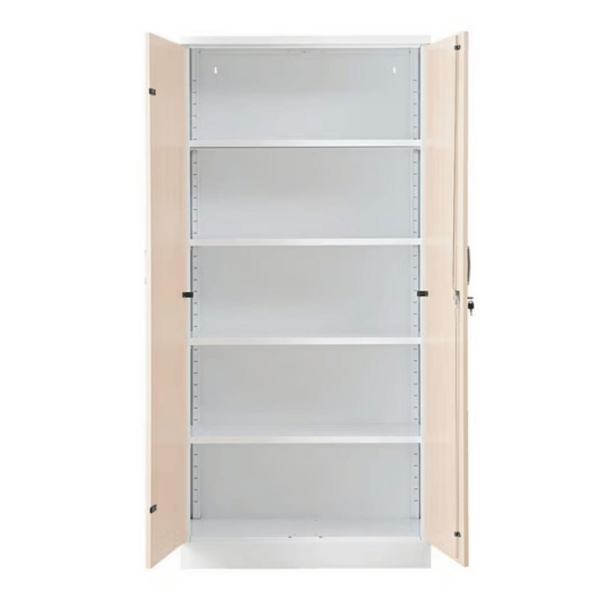 AKTENSCHRANK Beetle 4 Fachböden 195x92x42 cm Weiß & Ahorn - Ahornfarben, Metall (92/195/42cm)