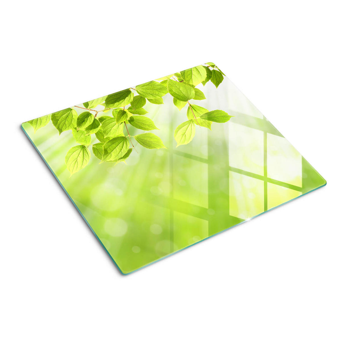 GLASPLATTE 60x52 cm Blätter - Grün, Glas (60/0.4/52cm) - TULUP