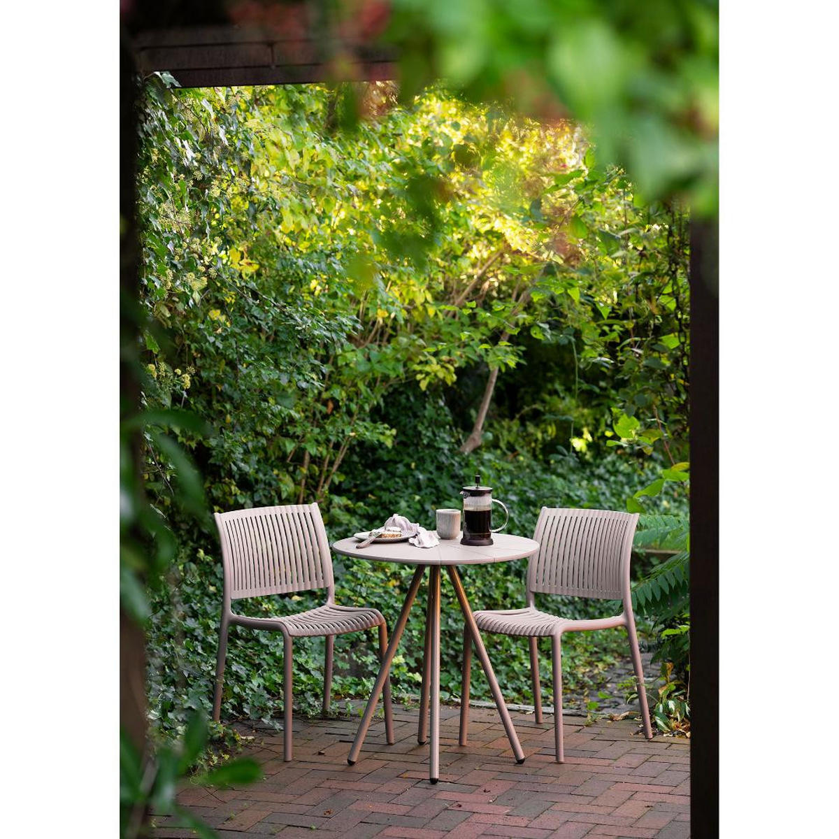 CAFÉTISCH, Berta, Taupe, Metall, 70 x 70 x 74 cm - Taupe, Metall (70/70/74cm) - ebuy24