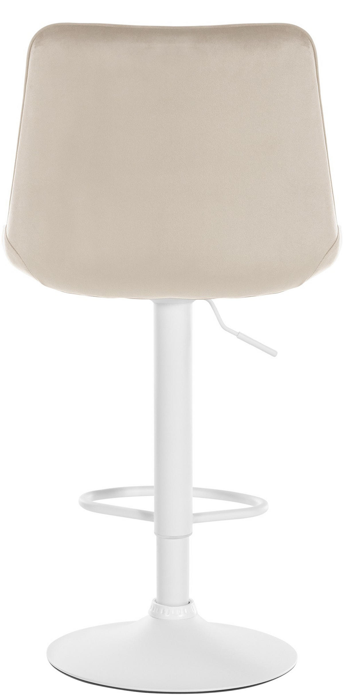 BARHOCKER Tolor Samt weiß creme - Naturfarben/Weiß, Textil/Metall (49.5/112/50cm) - TPFLiving