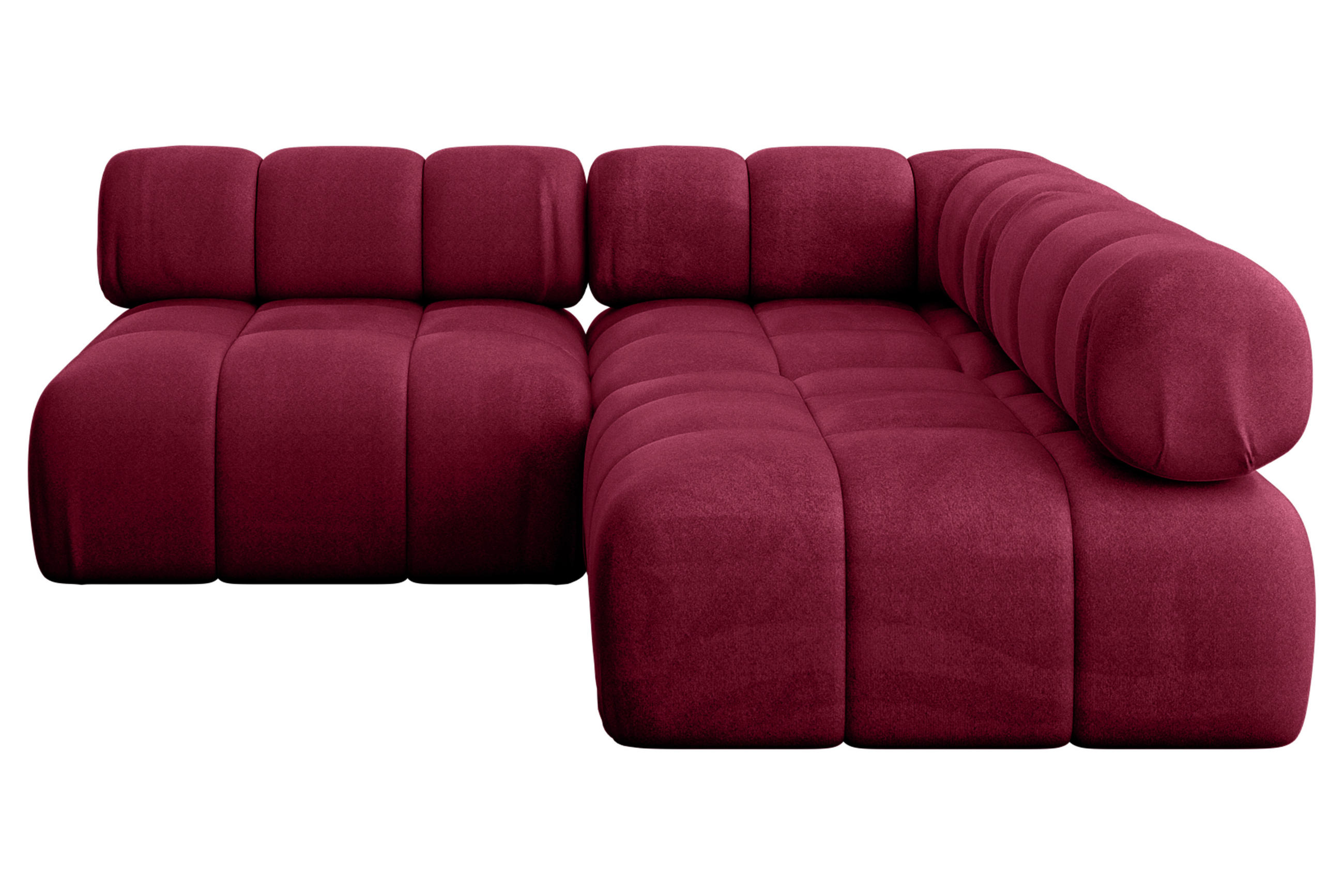 ECKSOFA modulares Sofa Samaro-L1 - 190x190x70 cm Bordeauxrot Velours - Bordeaux, Holzwerkstoff/Textil (190/190cm) - ALTDECOR